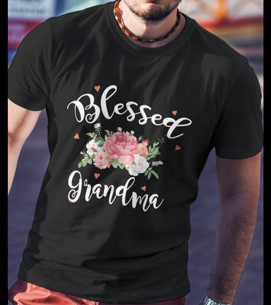 Blessed Grandma Floral Heart T-Shirt