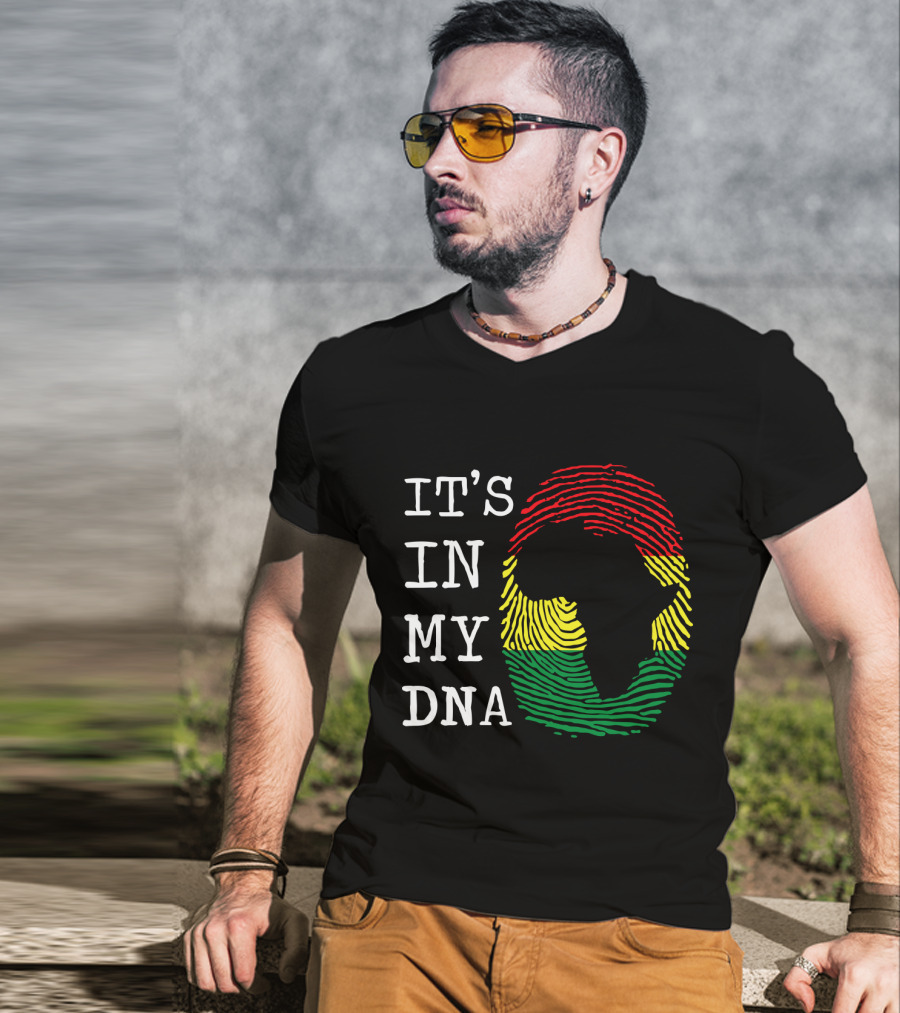 Africa It's In My DNA Fingerprint Map African History T-Shirt