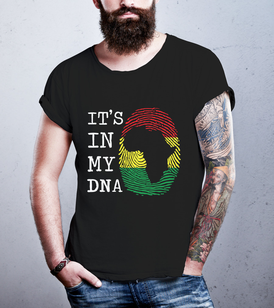 Africa It's In My DNA Fingerprint Map African History T-Shirt