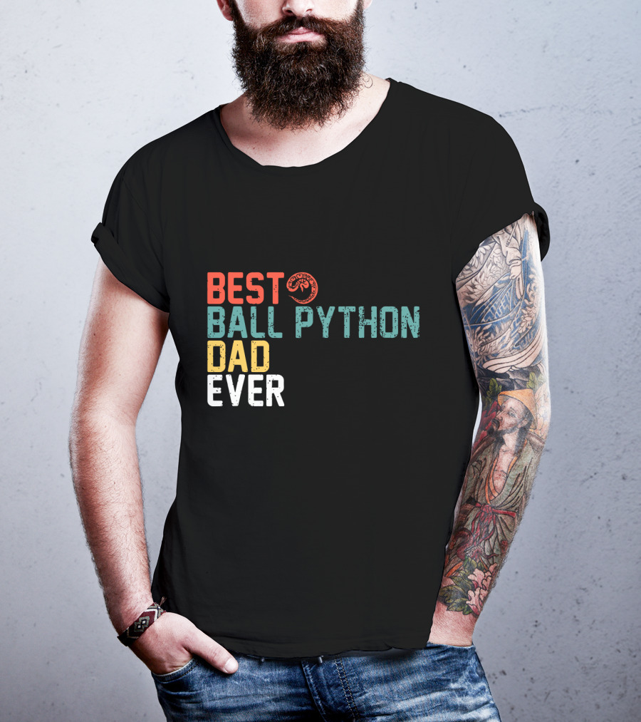 Best Ball Python Dad Ever Slogan With Snake T-Shirt
