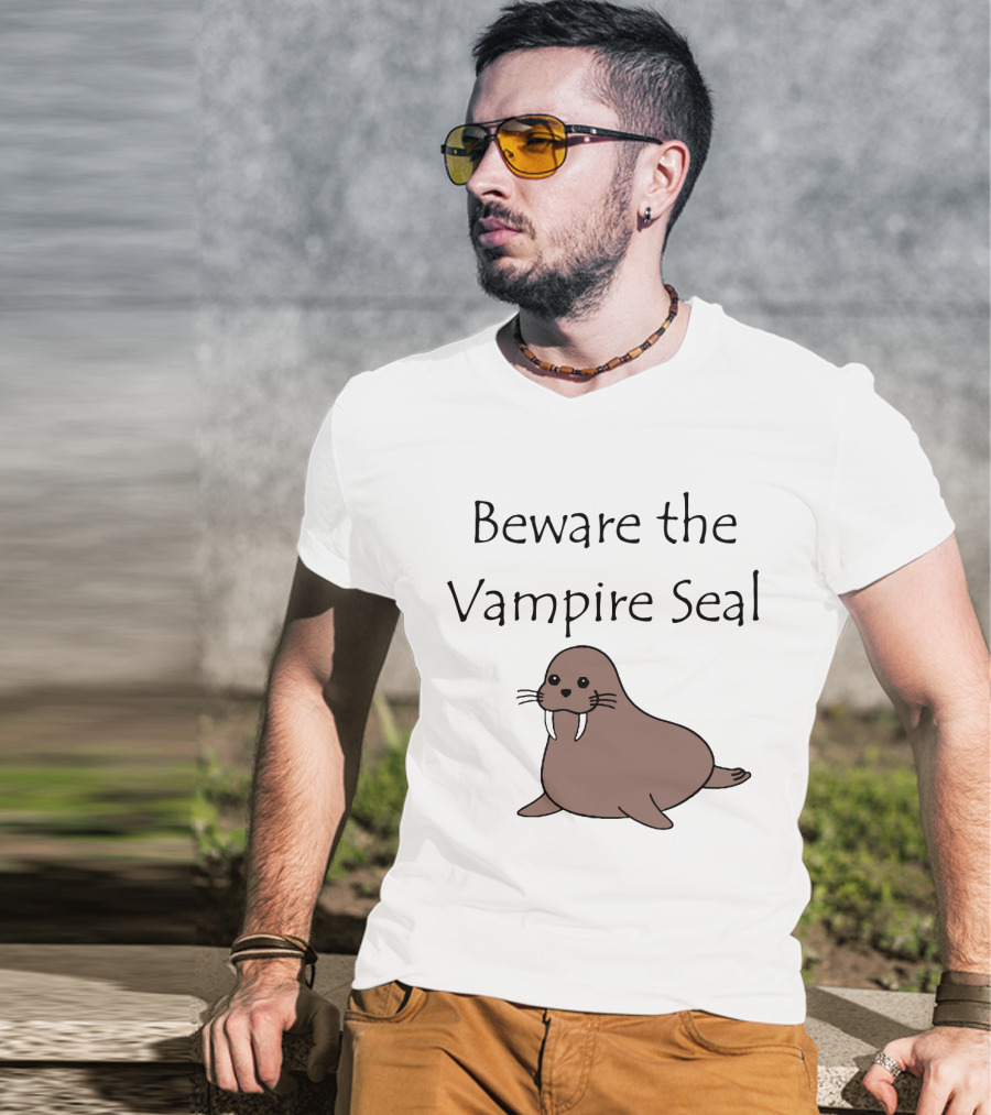 Beware The Vampire Seal Walrus T-Shirt