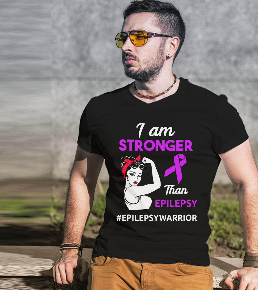 I Am Stronger Than Epilepsy #EpilepsyWarrior T-Shirt