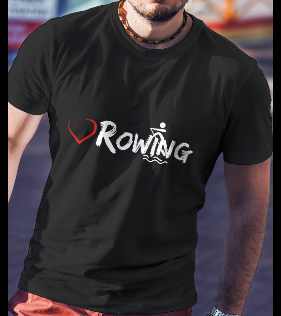 Love Heart Rowing Crew Row Boat T-Shirt