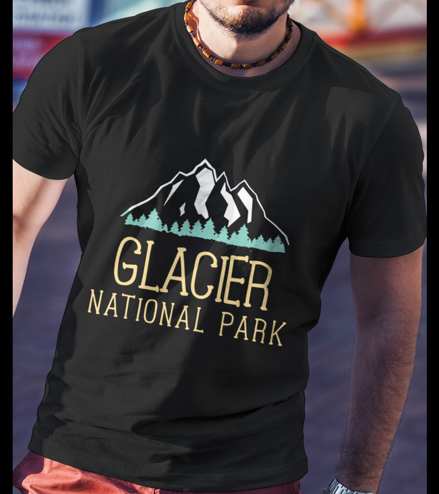 Glacier National Park Vintage Mountain Hiking T-Shirt
