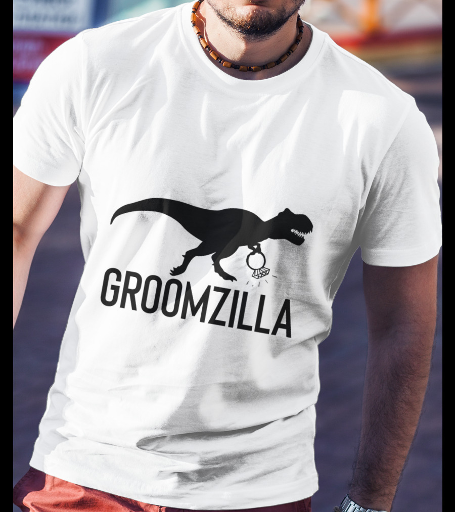 Groomzilla Funny Groom Wedding Dinosaur Ring T-Shirt
