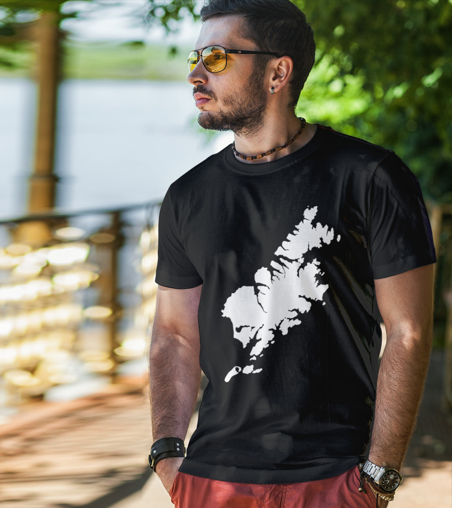 Kodiak Island Alaska Map Outline Home State T-Shirt