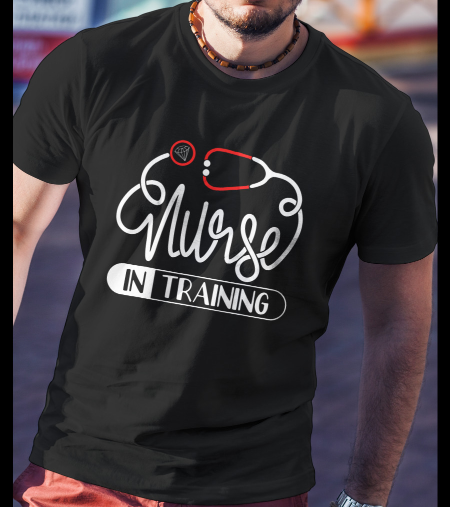 Nurse In Training Stethoscope Diamond T-Shirt