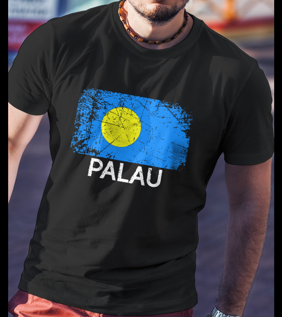 Vintage Palauan Flag Graphic Palau T-Shirt