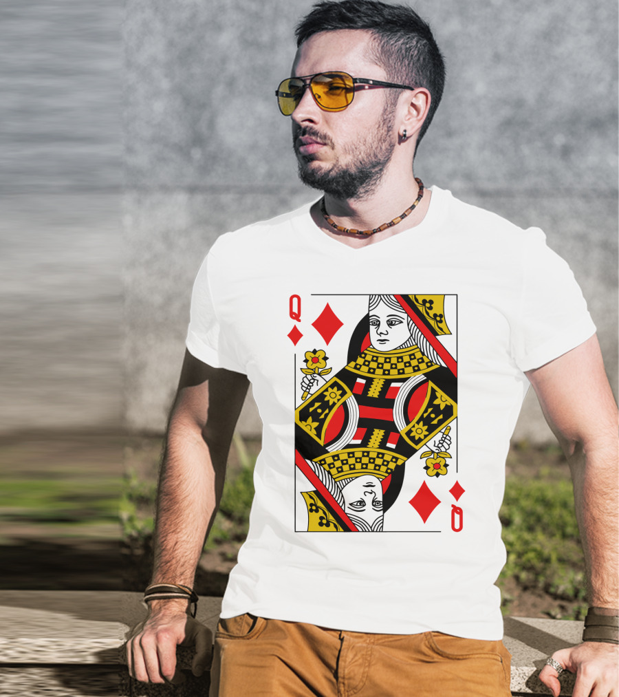 Queen Of Diamonds Poker Card Halloween Group Costume T-Shirt