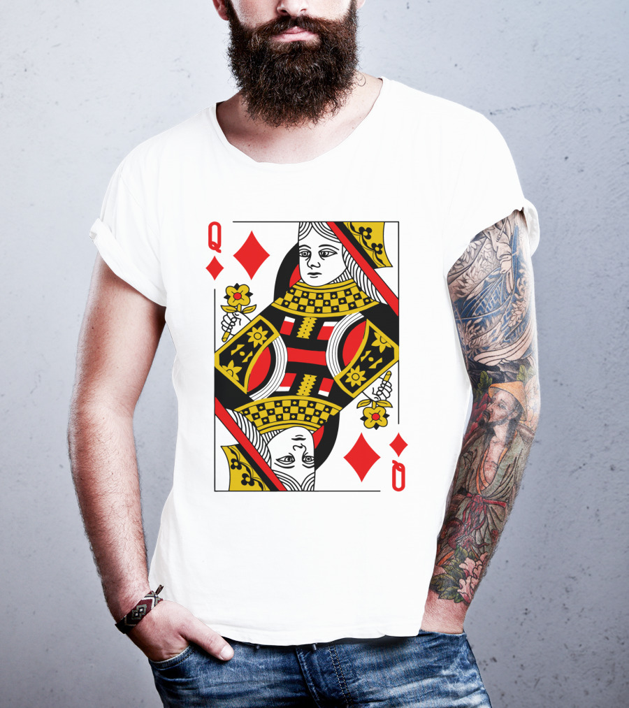 Queen Of Diamonds Poker Card Halloween Group Costume T-Shirt