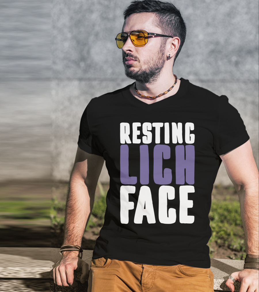 Resting Lich Face Dungeons Dragons Humor T-Shirt