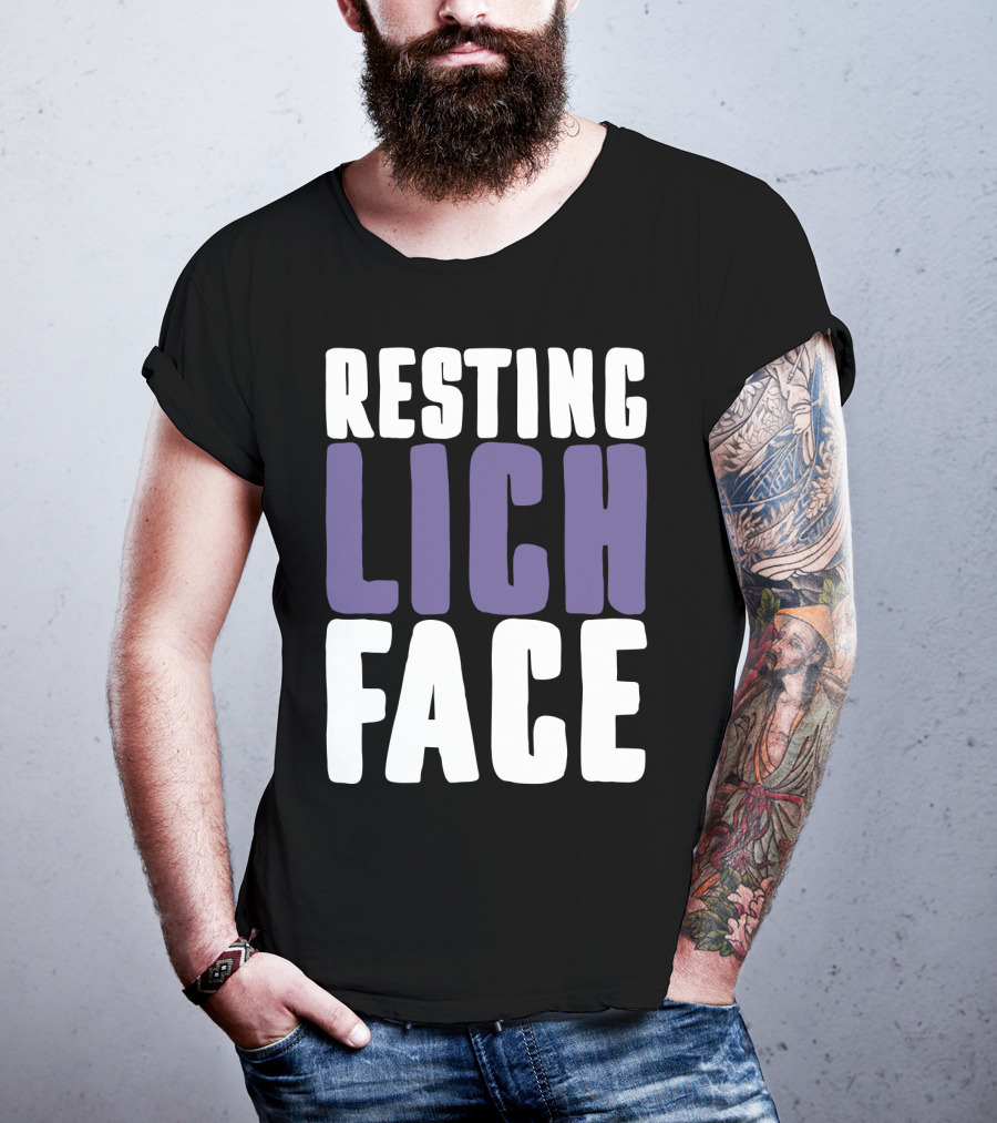 Resting Lich Face Dungeons Dragons Humor T-Shirt