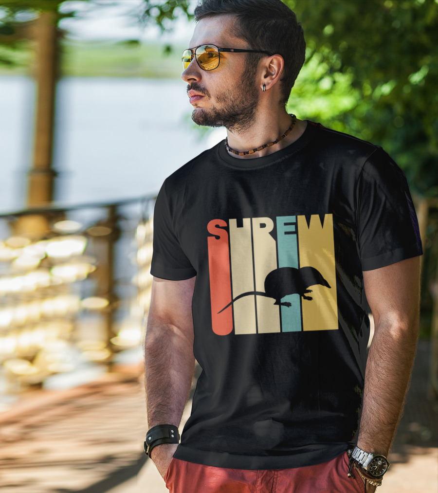 SHREW Silhouette Retro Stripe Color T-Shirt
