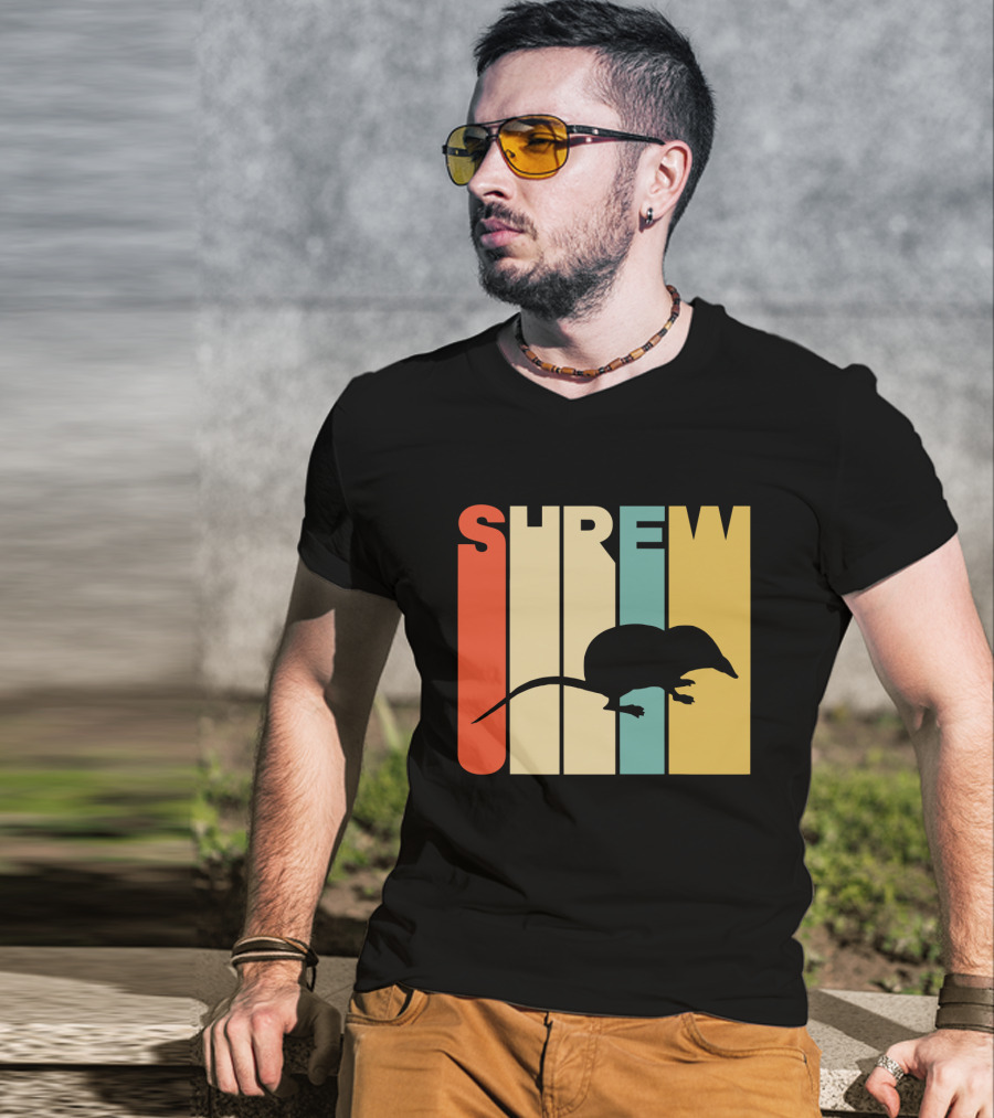 SHREW Silhouette Retro Stripe Color T-Shirt
