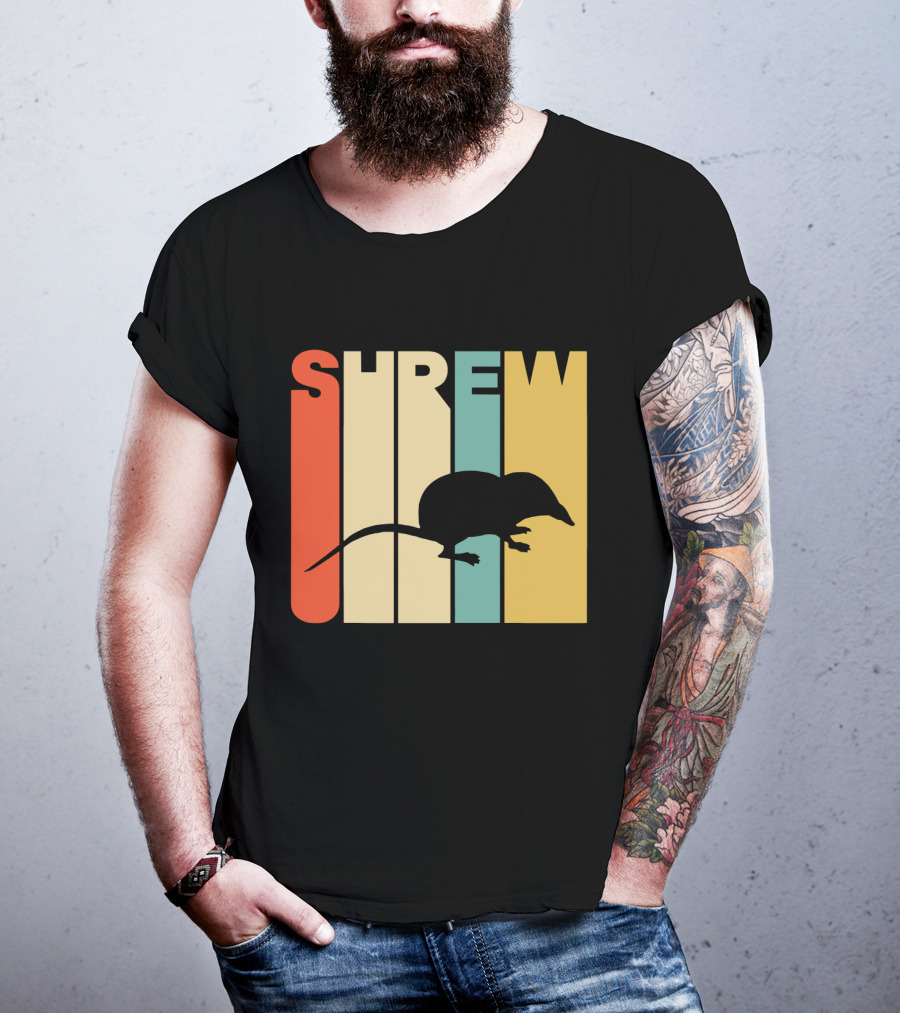 SHREW Silhouette Retro Stripe Color T-Shirt
