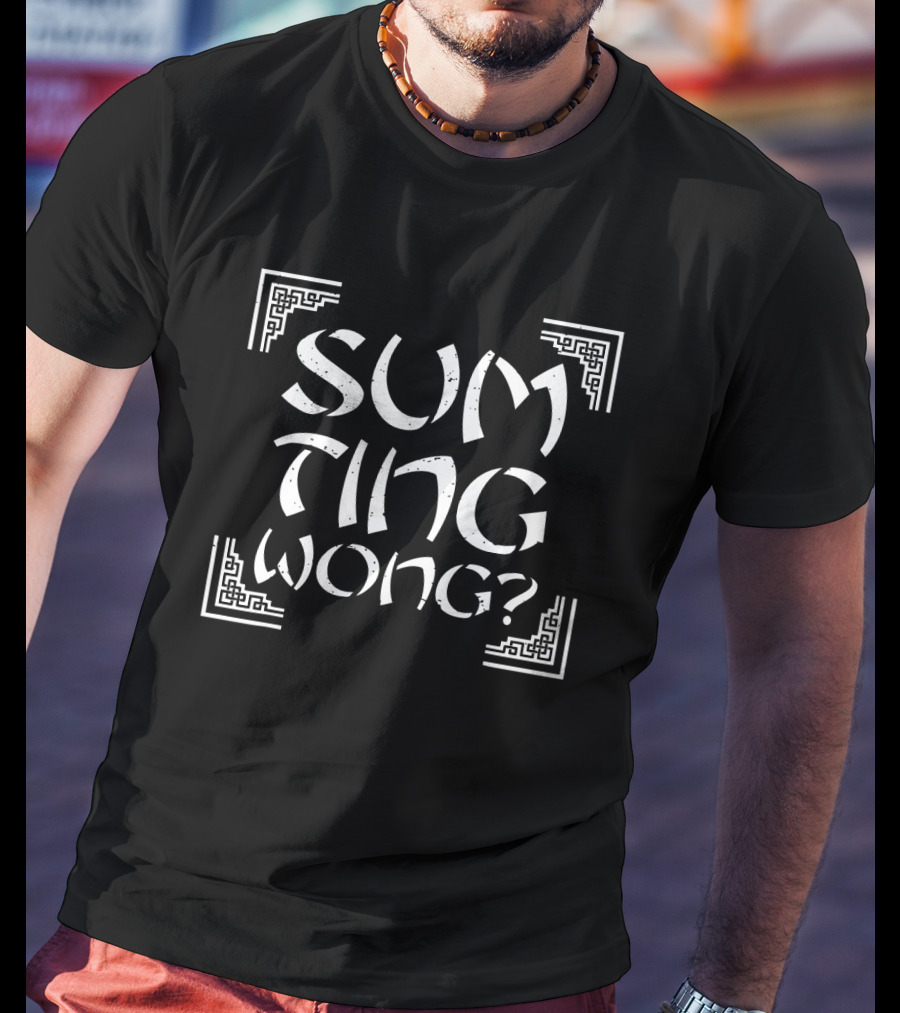 SUM TING WONG Asian-Inspired Text With Decorative Border T-Shirt