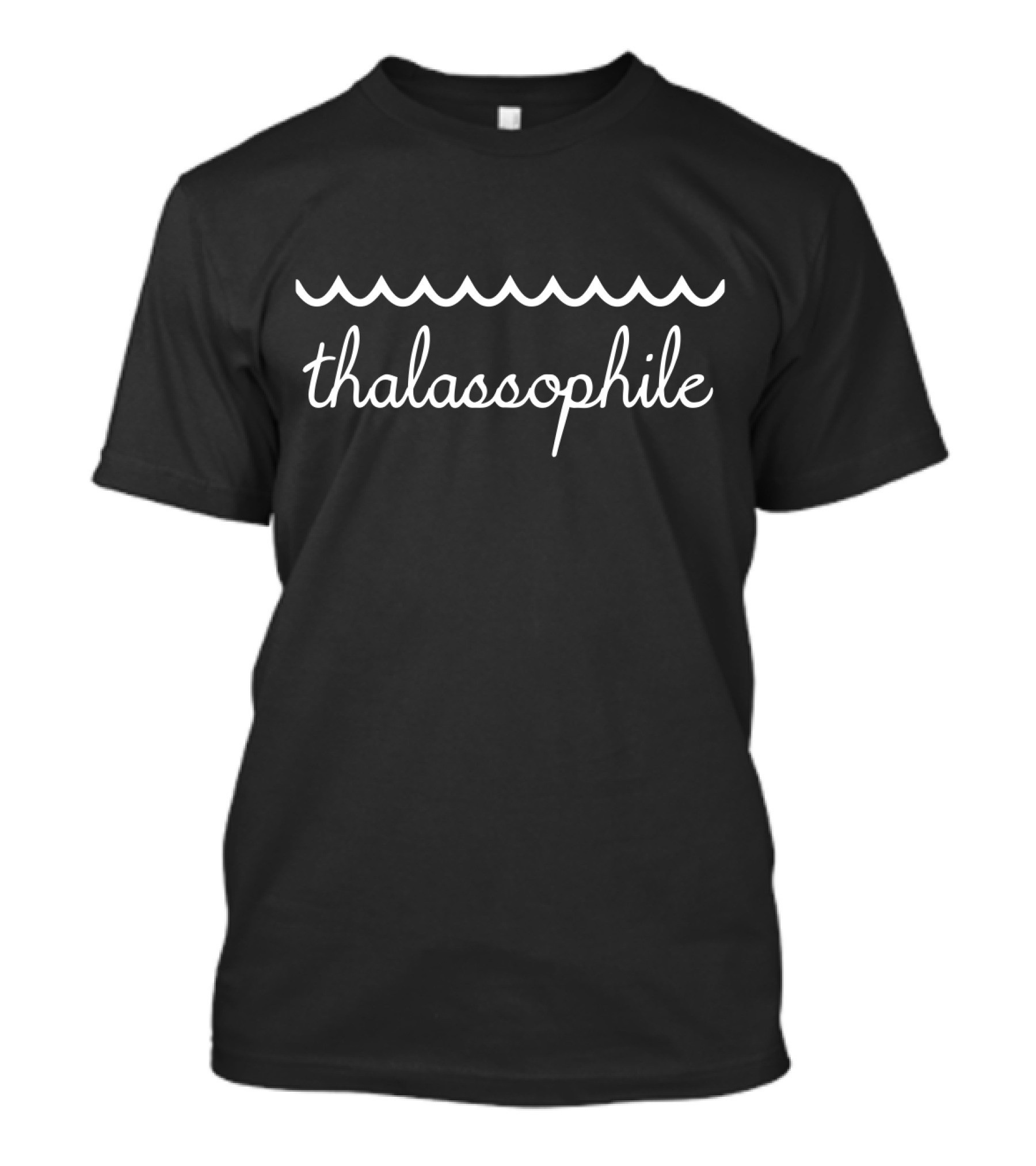 Thalassophile Wave Text Minimalist Sea Life T-Shirt