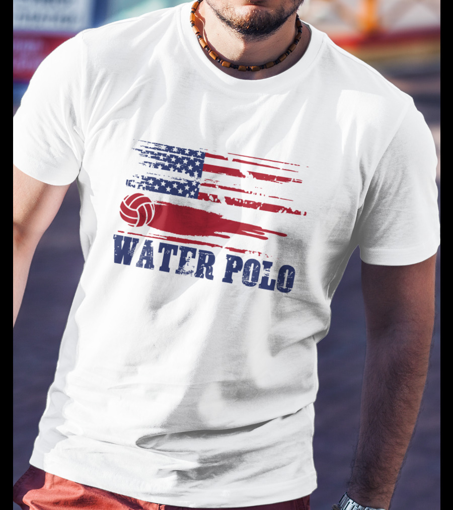 USA Water Polo American Flag Team Spirit Aquatic Sport T-Shirt