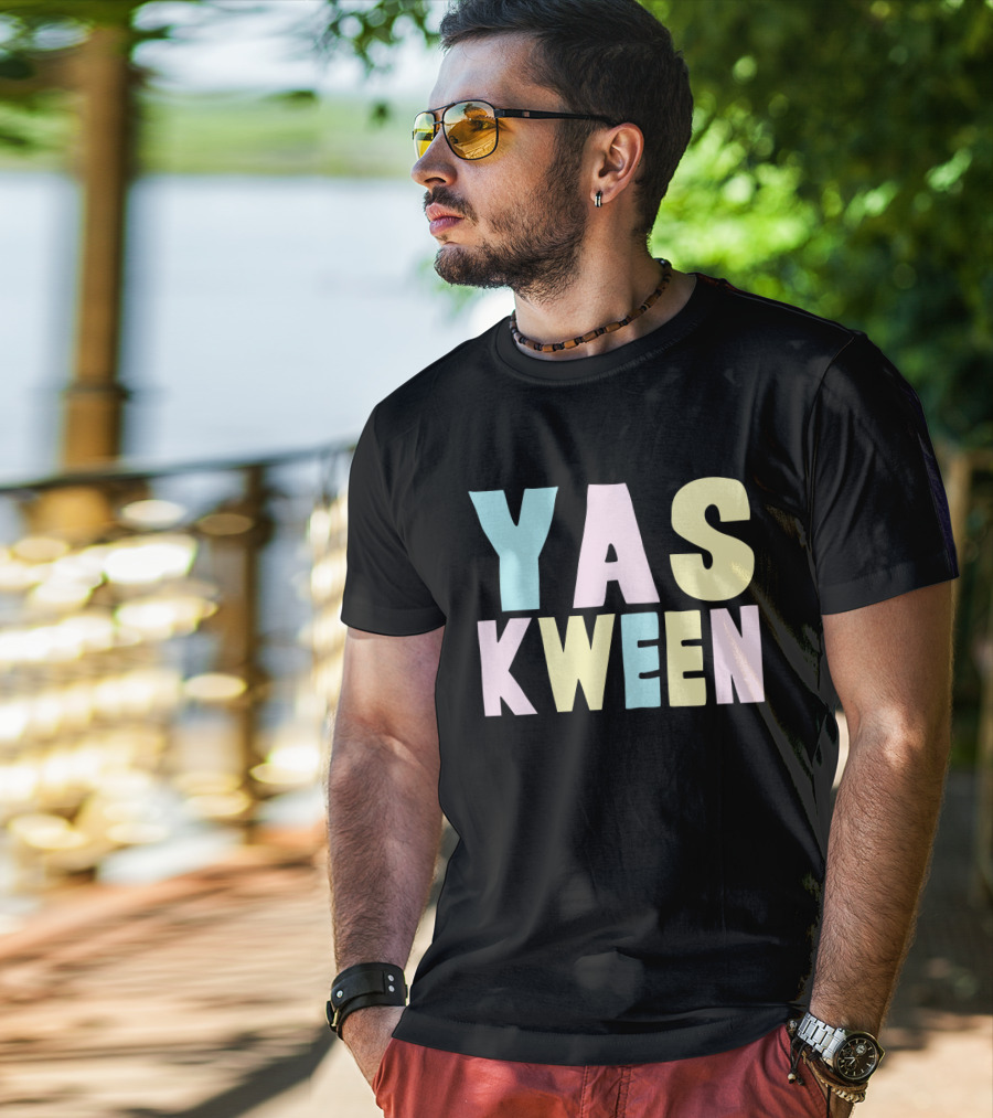 Yas Kween City Yas Queen Multicolor Bold Letters T-Shirt