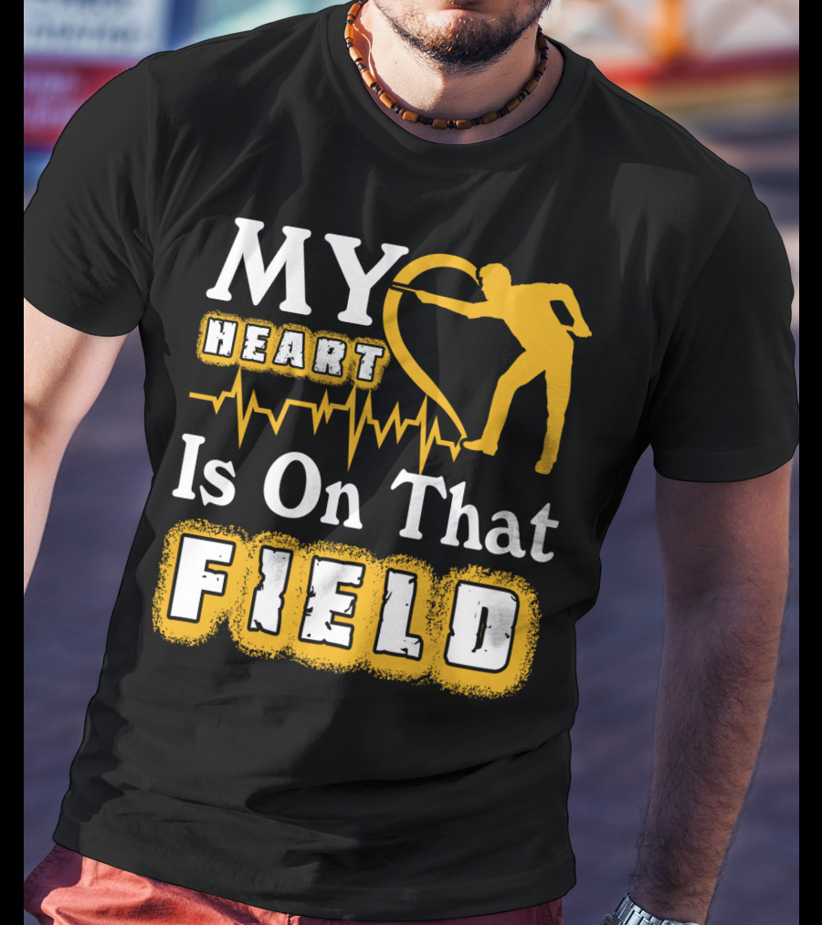 My Heart Is On That Field Billiards Player Heartbeat T-Shirt