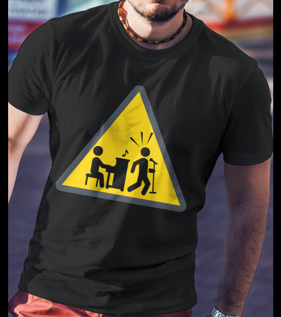 Funny Piano Warning Sign Music Humor T-Shirt