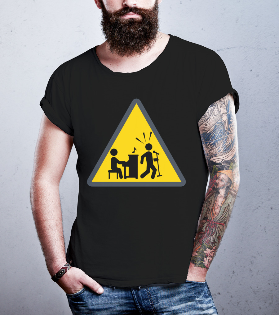 Funny Piano Warning Sign Music Humor T-Shirt