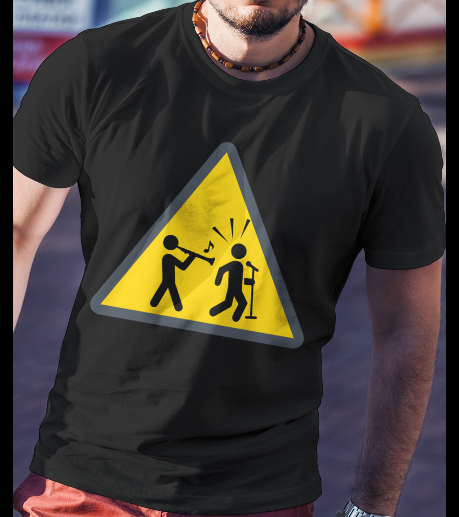 Funny Oboe Caution Sign Musicians Warning T-Shirt