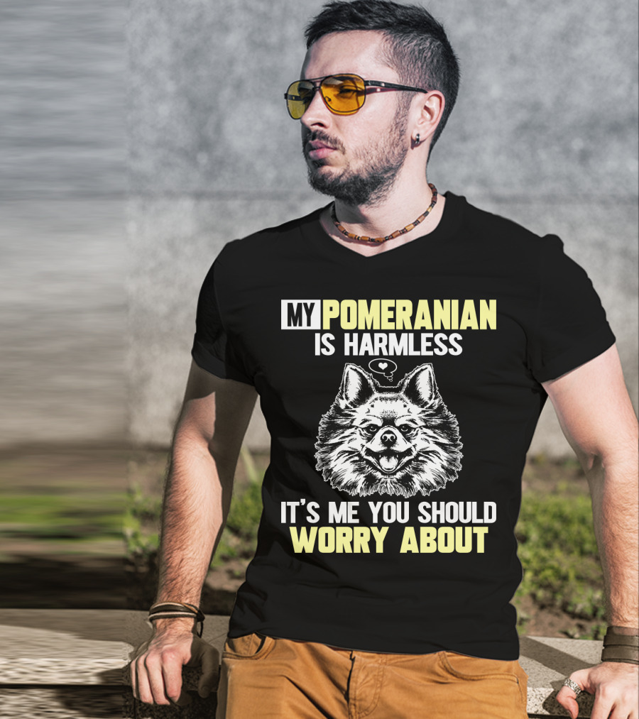 My Pomeranian Is Harmless It's ME You Should Worry About T-Shirt