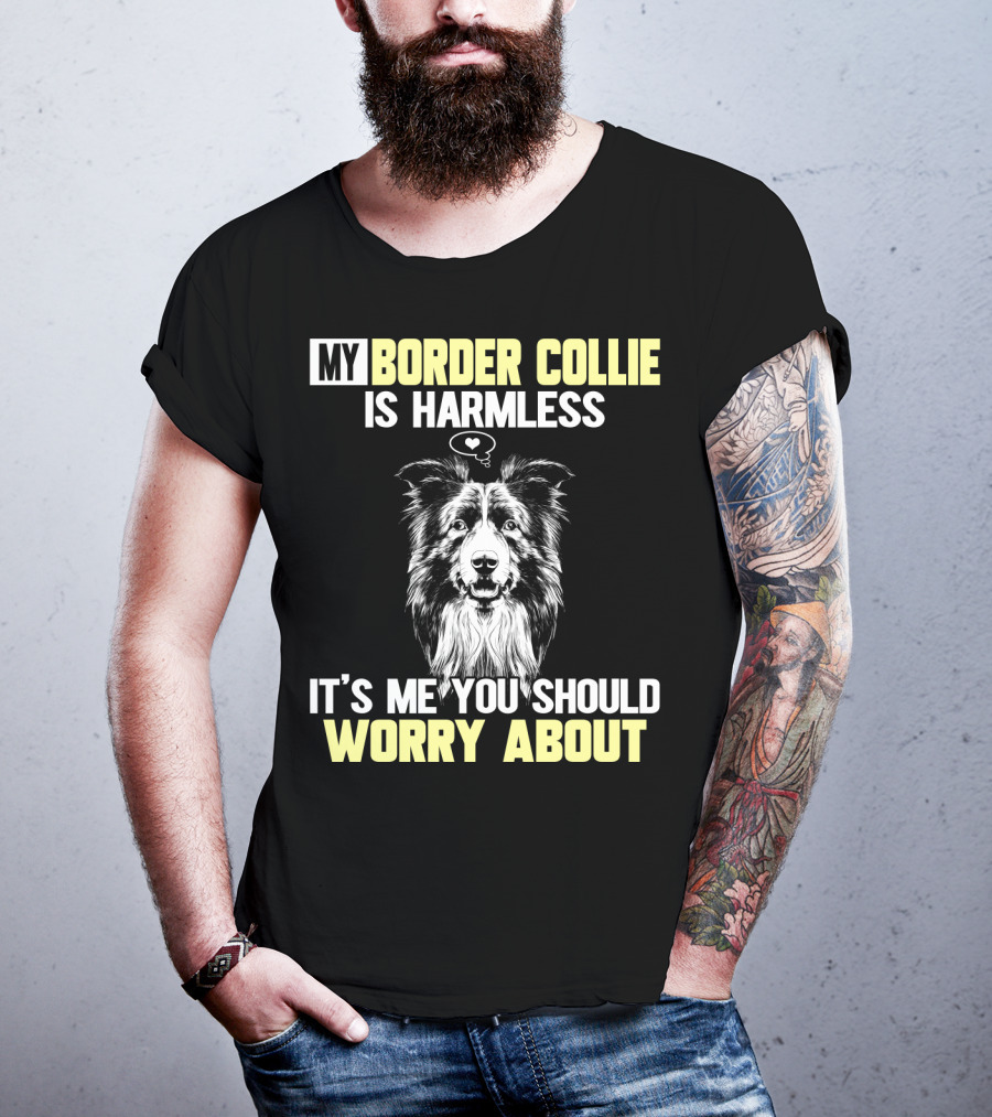 My Border Collie Is Harmless It's ME You Should Worry About T-Shirt