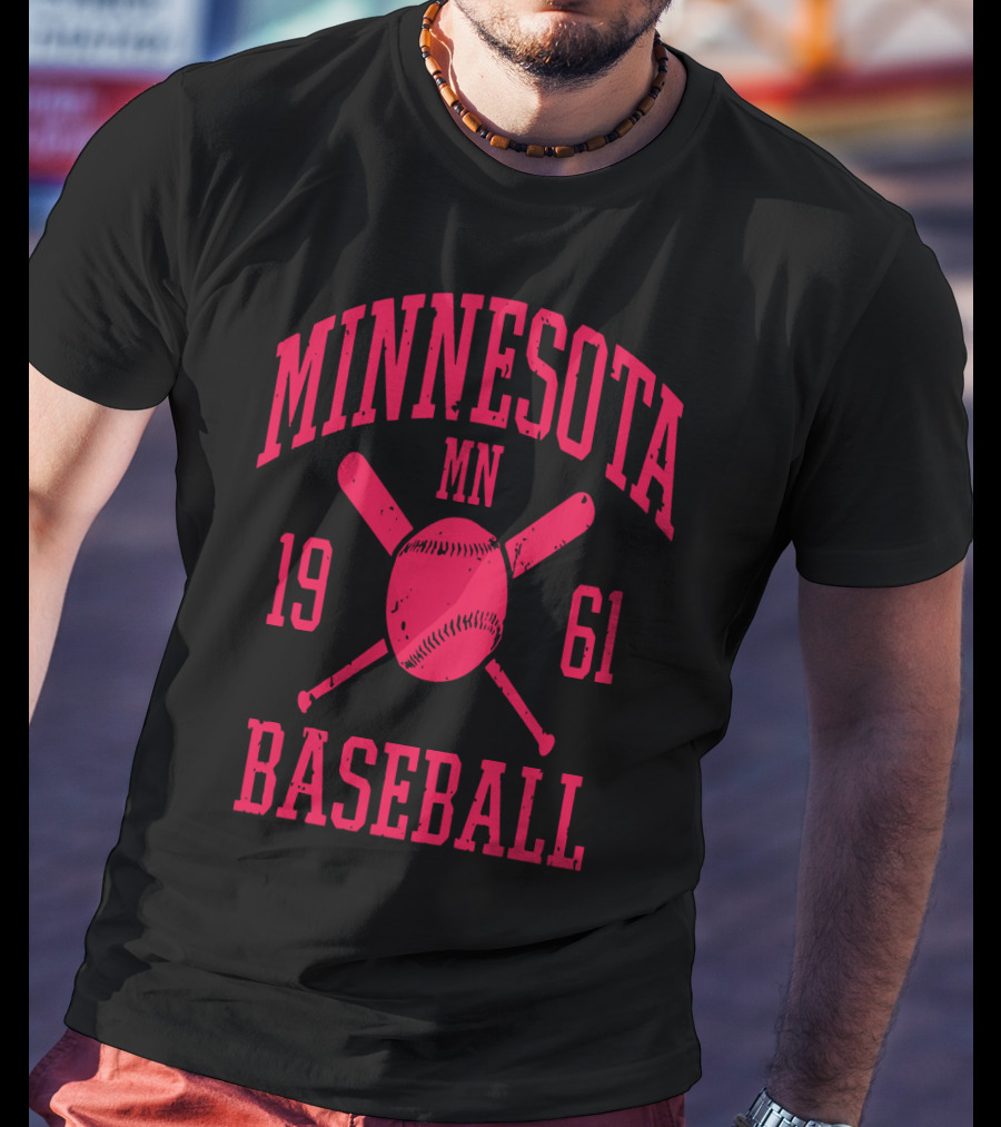 1961 Minnesota MN Baseball Vintage Twin City Minneapolis Raglan T-Shirt