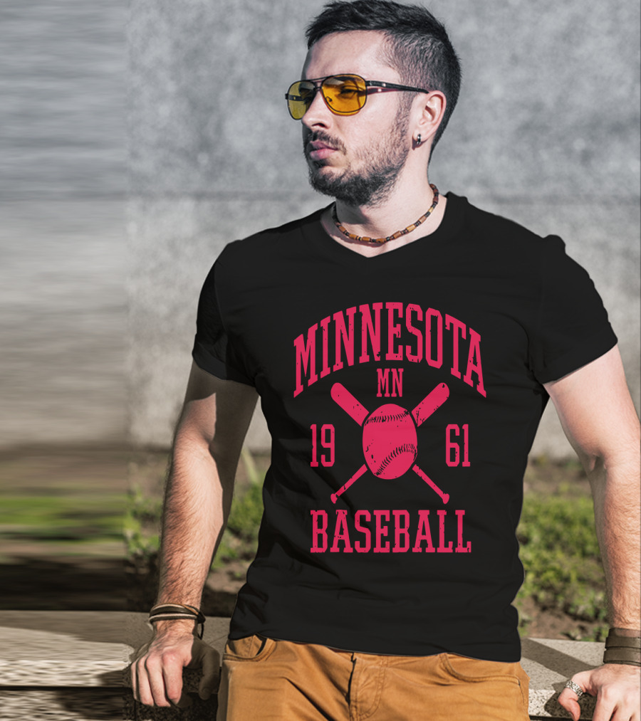 1961 Minnesota MN Baseball Vintage Twin City Minneapolis Raglan T-Shirt