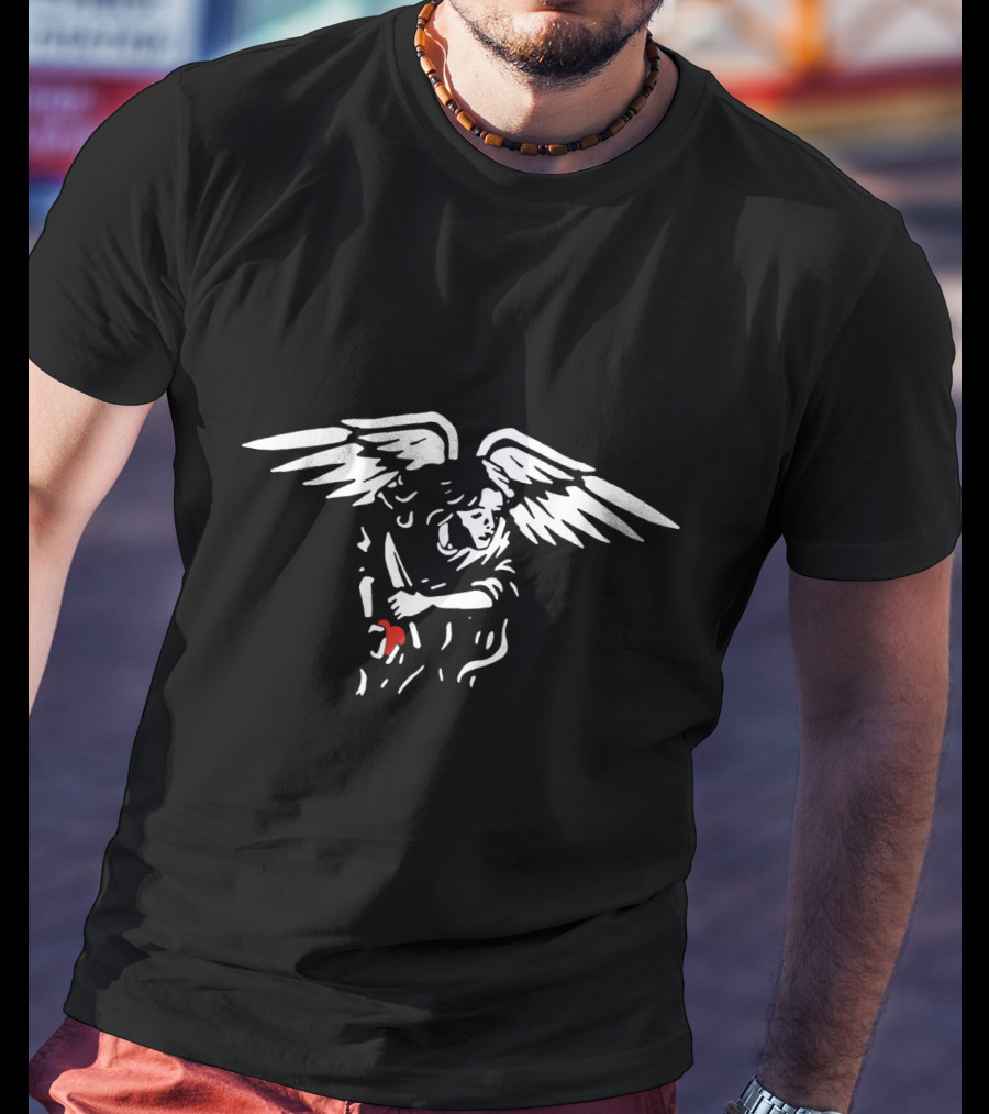 AMERICAN NIGHTMARE Angel With Knife And Red Blood Wings T-Shirt