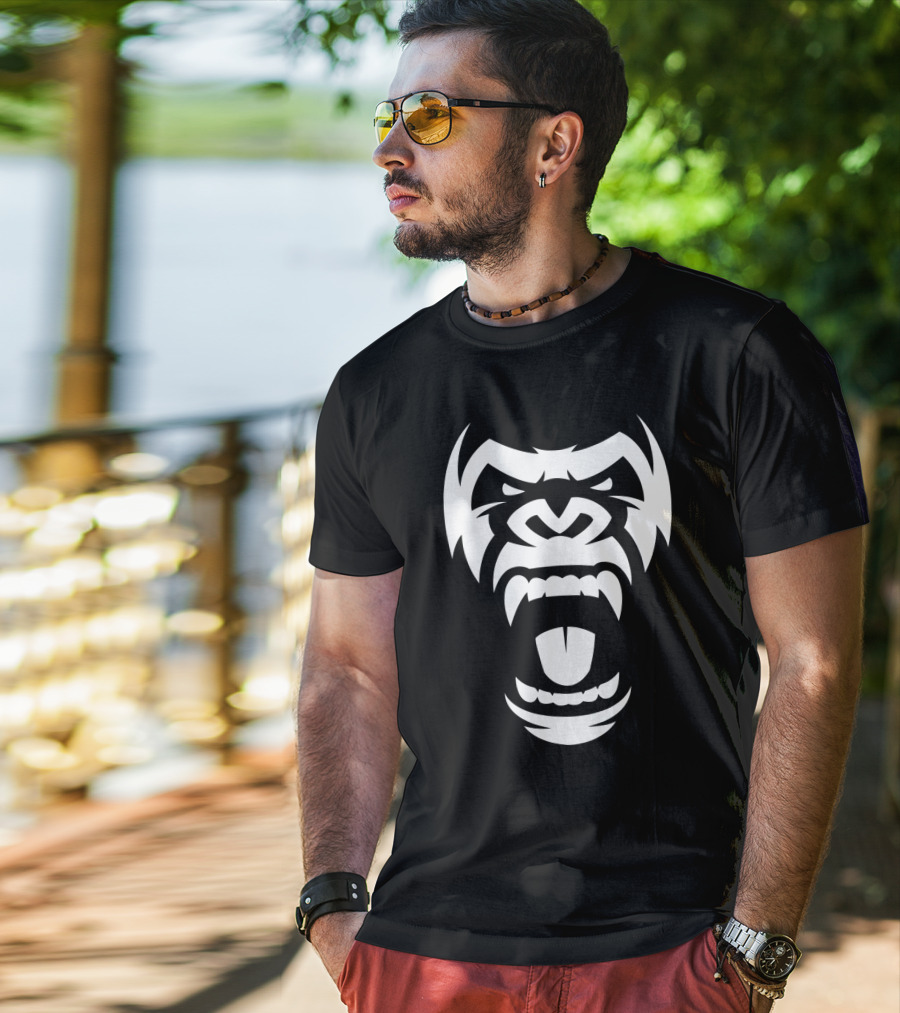 Furious Angry Gorilla Silverback Face T-Shirt