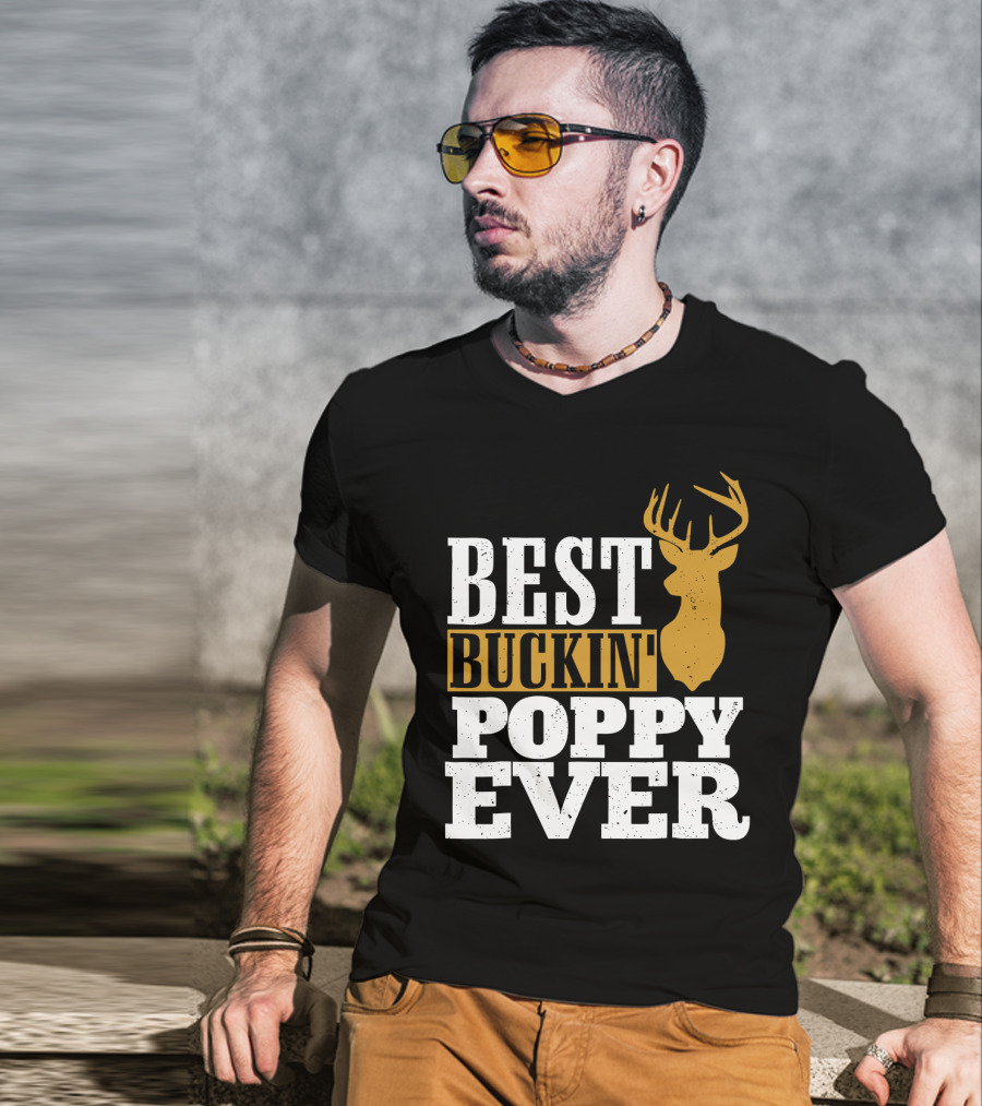 Best Buckin Poppy Ever Deer Head T-Shirt