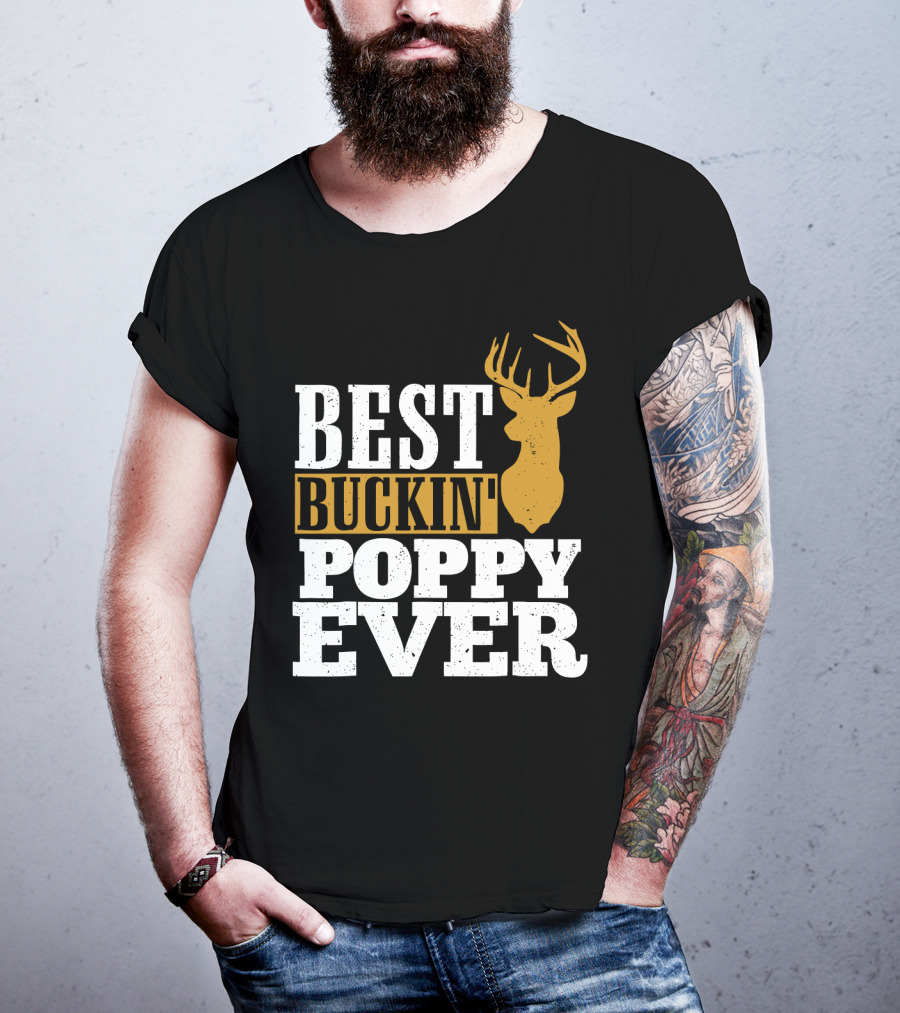 Best Buckin Poppy Ever Deer Head T-Shirt