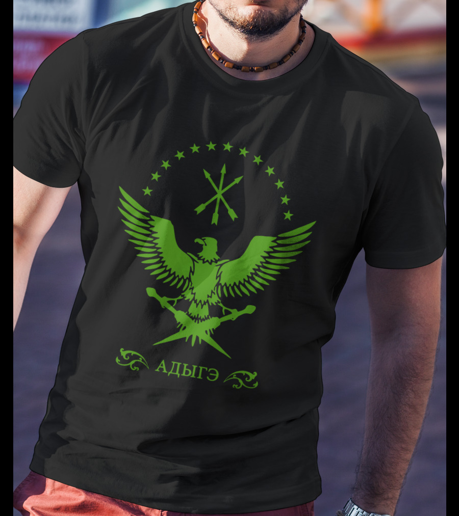 Circassian Adiga Eagle Emblem With Stars And Crossed Arrows T-Shirt
