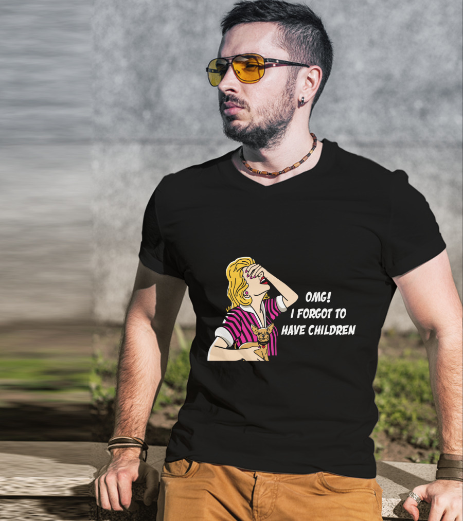 Dog Is Good OMG I Forgot To Have Children Retro Style Woman With Dog T-Shirt