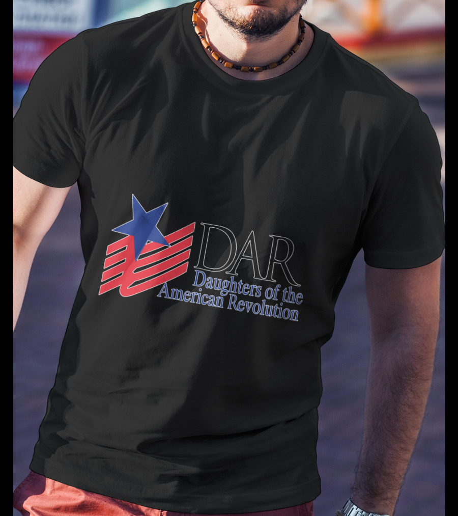 DAR Daughters Of The American Revolution Red White Blue Star Emblem T-Shirt