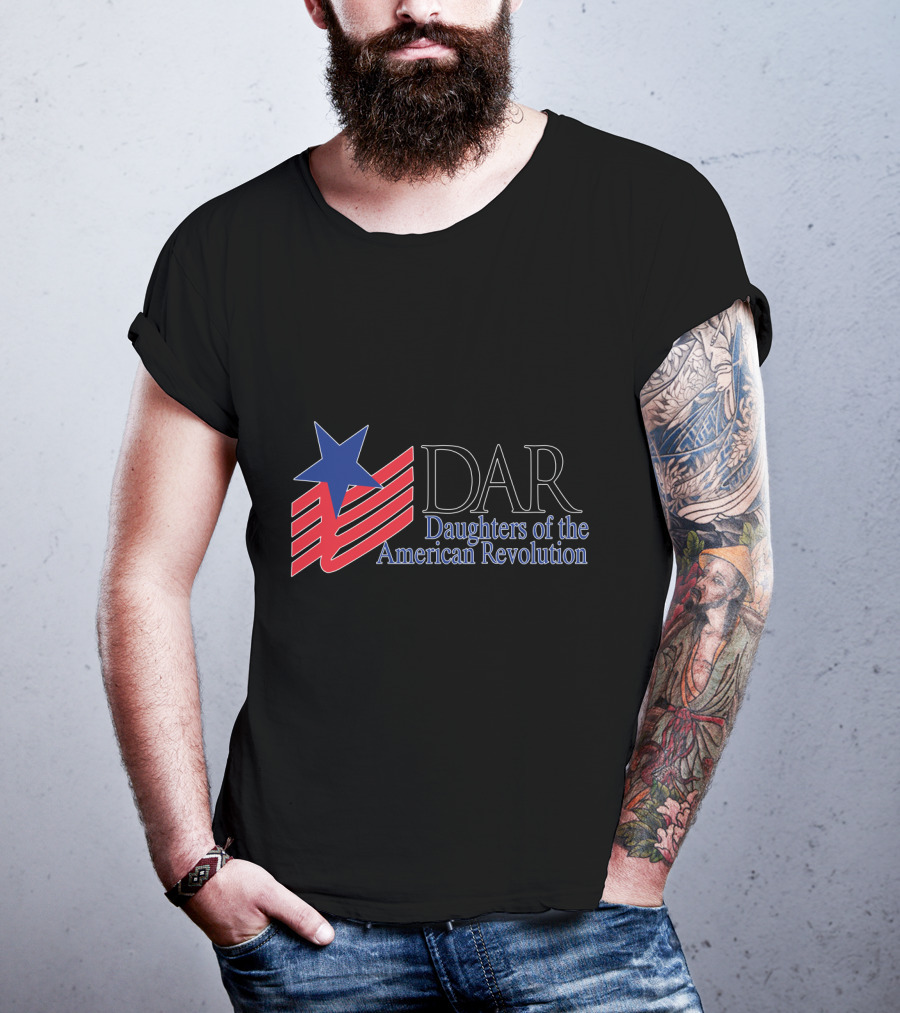 DAR Daughters Of The American Revolution Red White Blue Star Emblem T-Shirt
