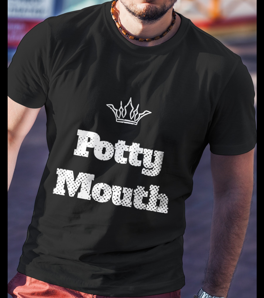 Potty Mouth With Crown Motif T-Shirt