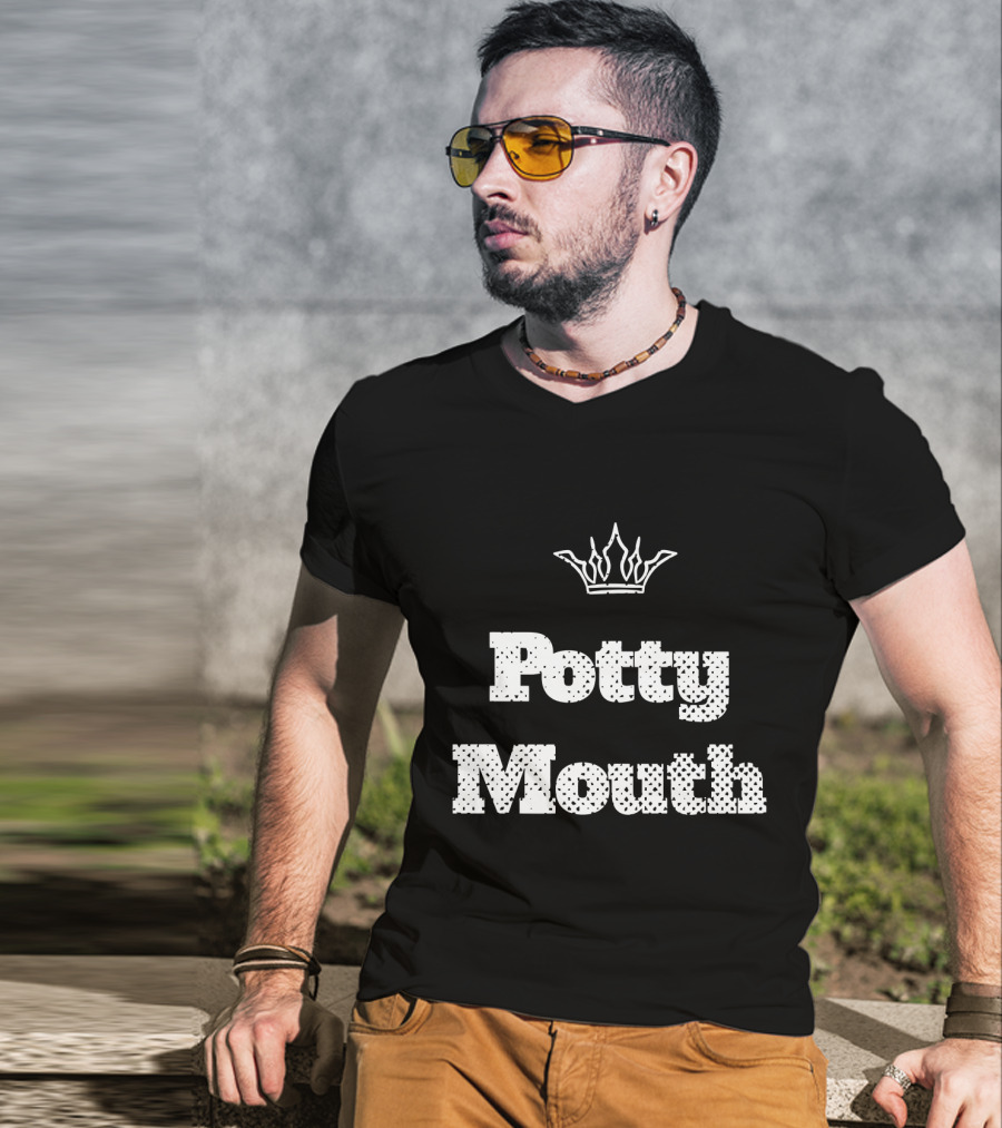 Potty Mouth With Crown Motif T-Shirt
