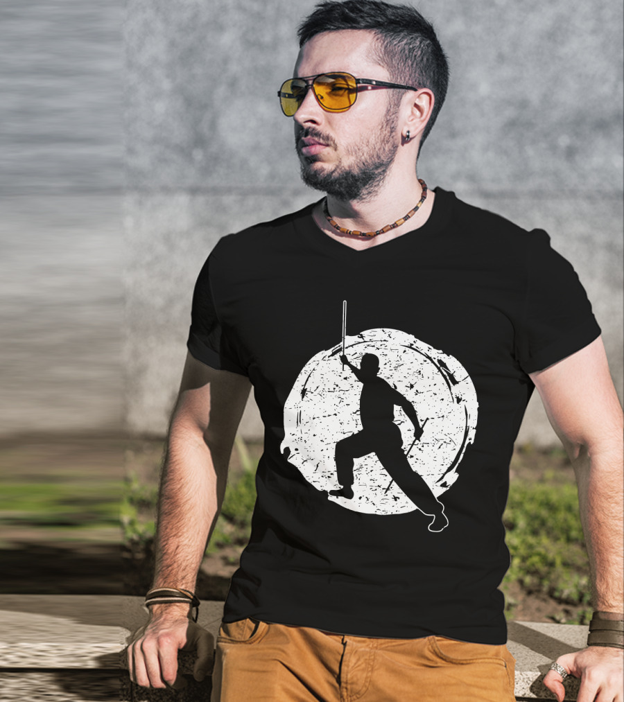Kali Filipino MMA Discipline Arnis Stick Martial Arts Silhouette Circle T-Shirt