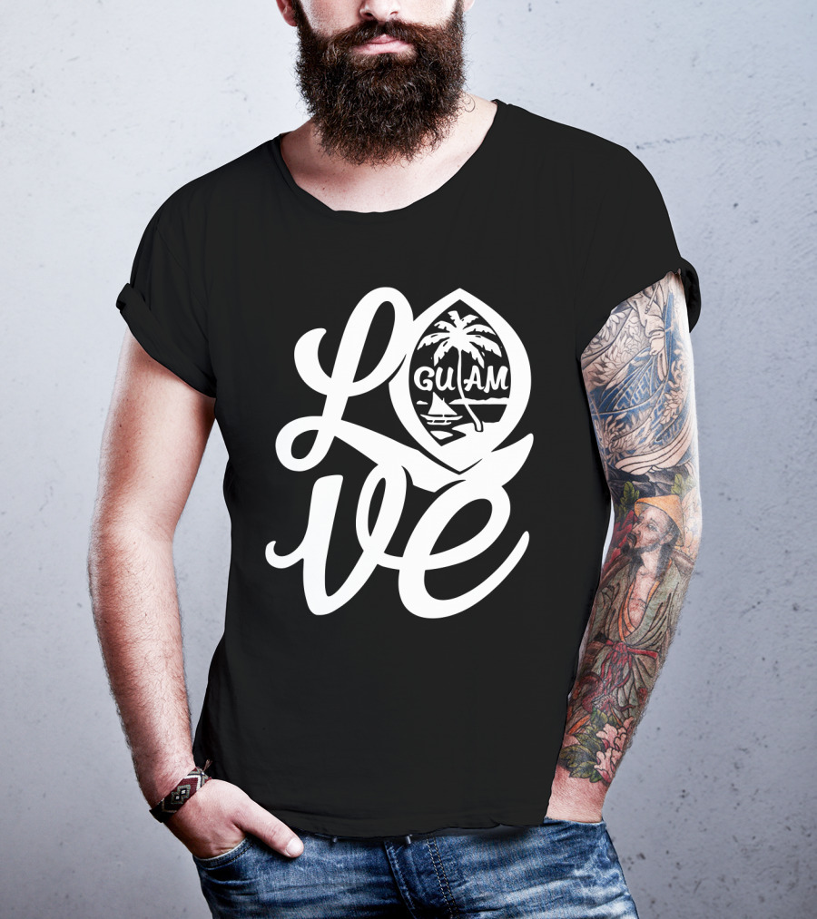 Love Script Guam Guamanian Palm Beach Islander T-Shirt