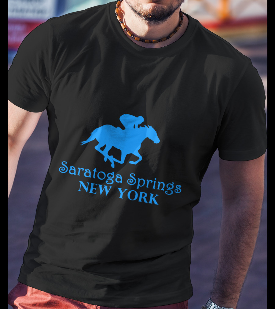 Saratoga Springs New York Horse Racing Jockey T-Shirt