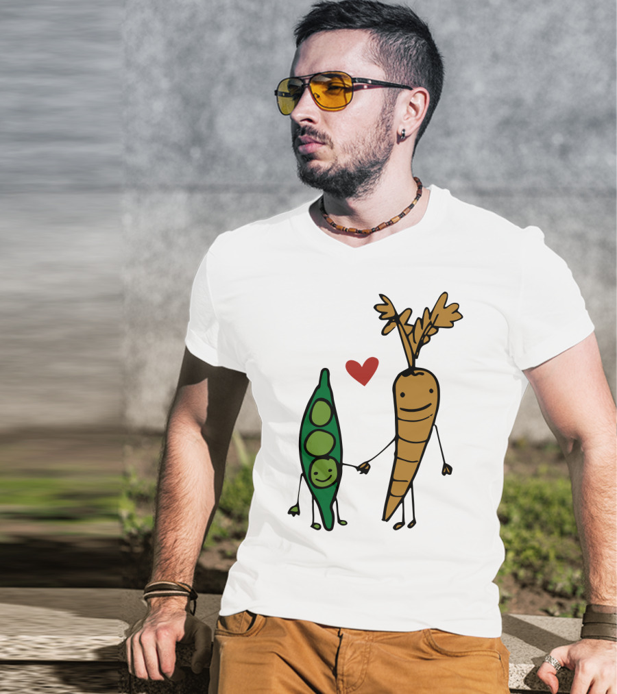We Go Together Like Peas And Carrots Heart Connection T-Shirt