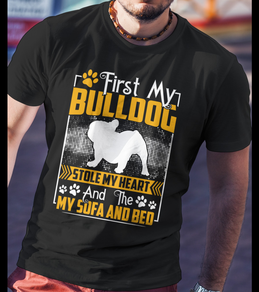 First My Bulldog Stole My Heart And The My Sofa And Bed T-Shirt