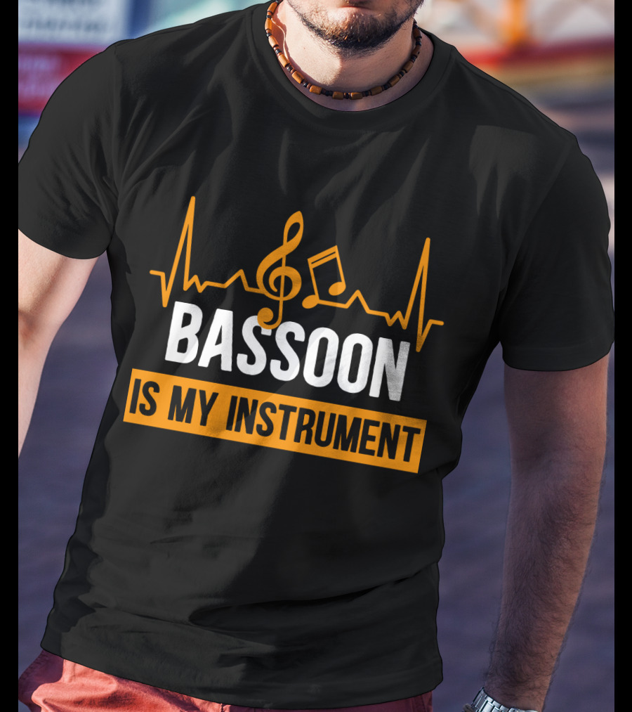 Bassoon Is My Instrument Music Icon And Sound Wave T-Shirt