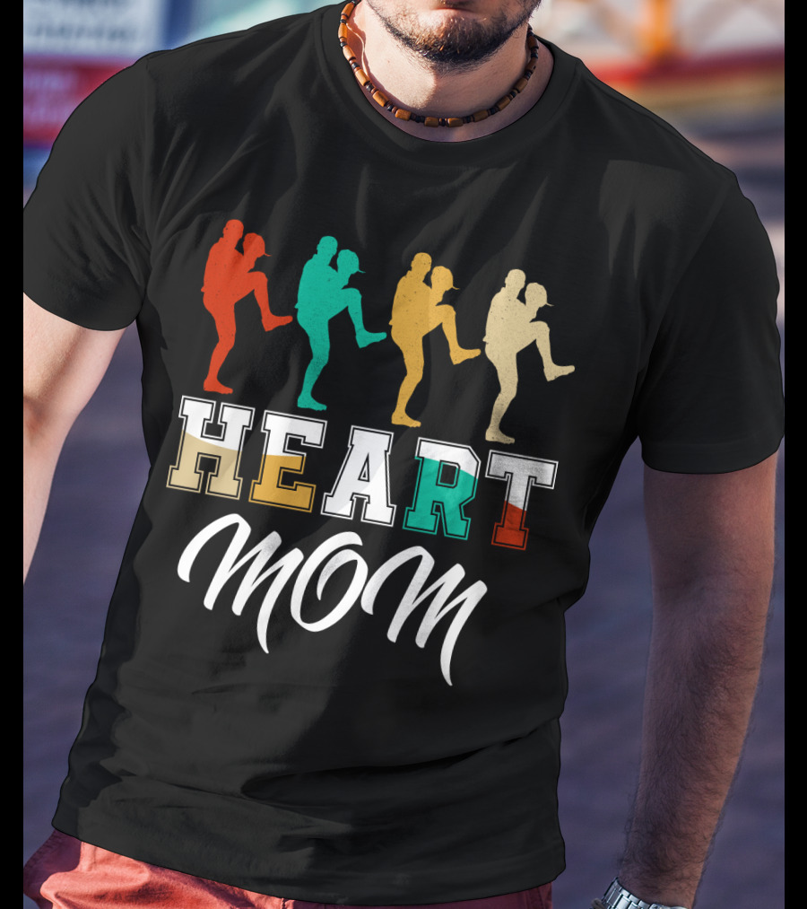 Heart Mom Baseball Player T-Shirt