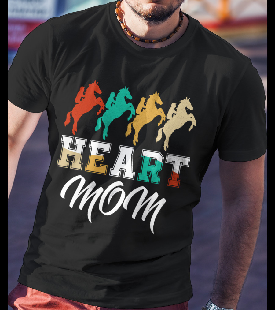 Horse Riding Heart Mom T-Shirt
