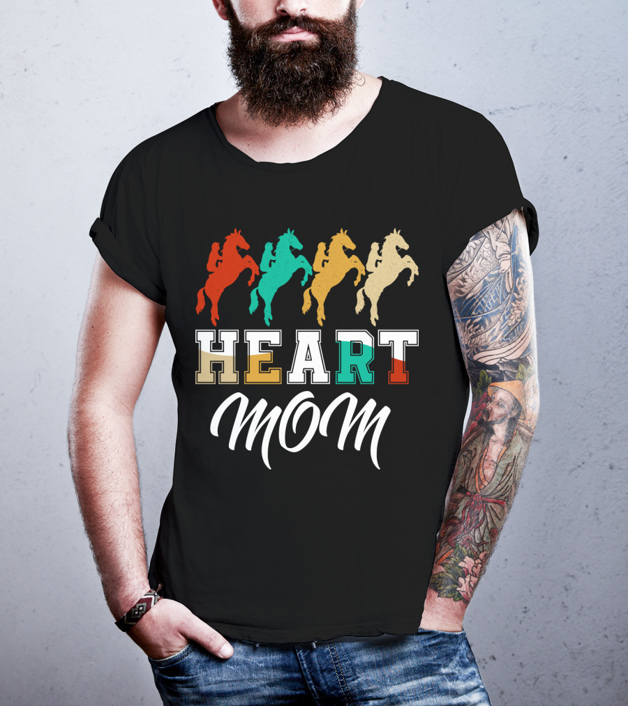 Horse Riding Heart Mom T-Shirt
